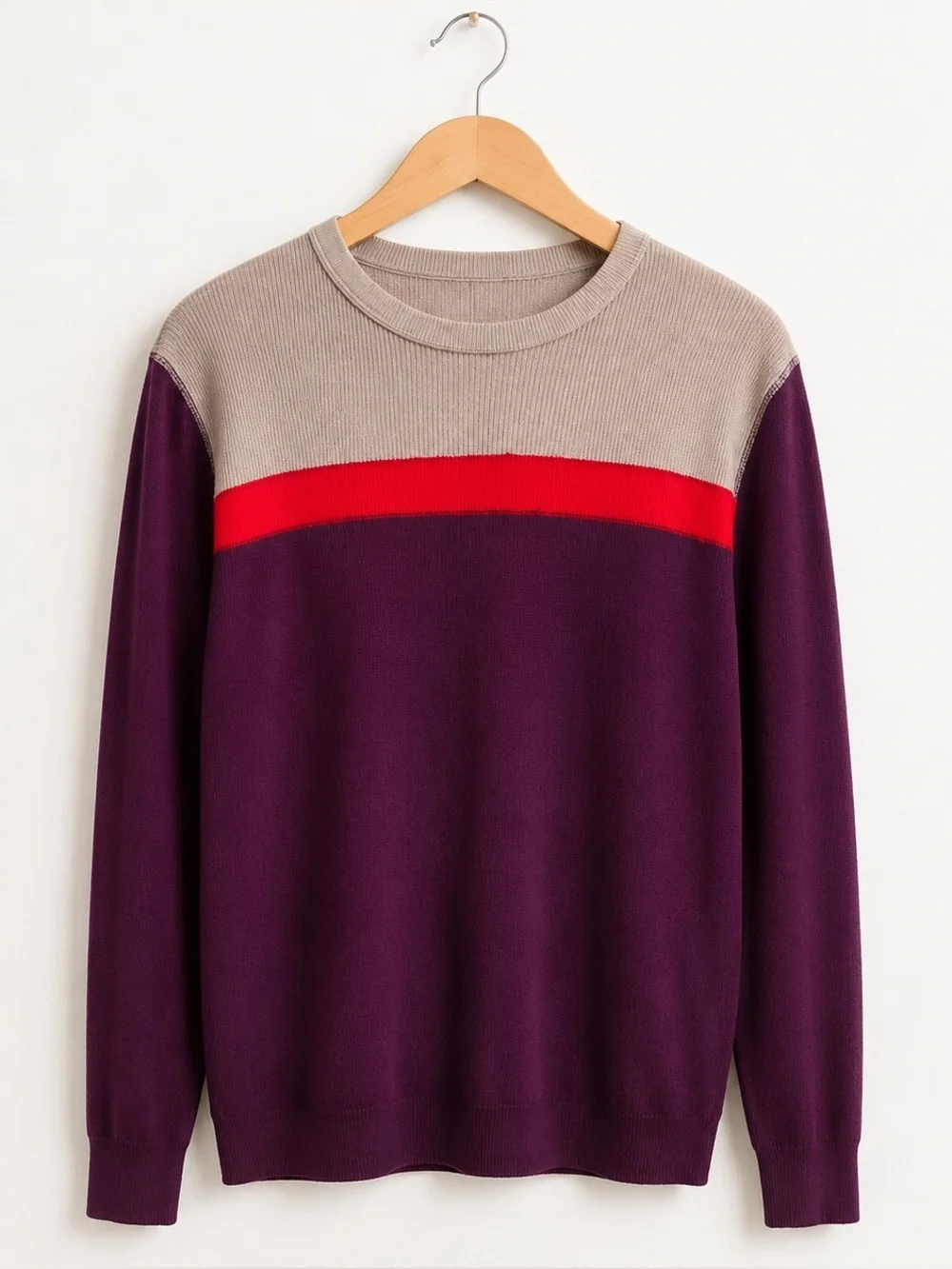 GAP Men's Colorblock Waffle-Knit Long-sleeve Shirt Size L